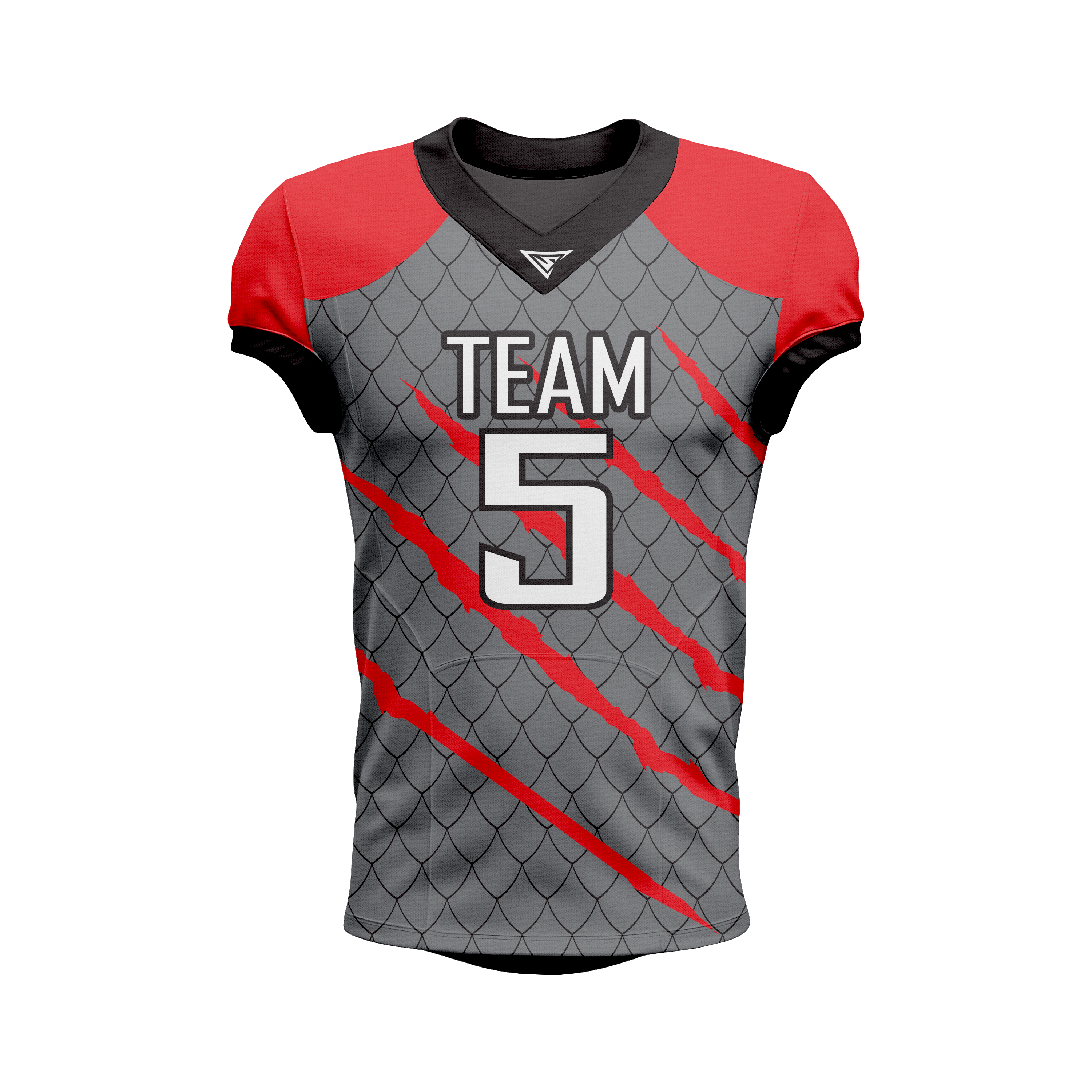 Custom Red, Black & Green American Football Jersey