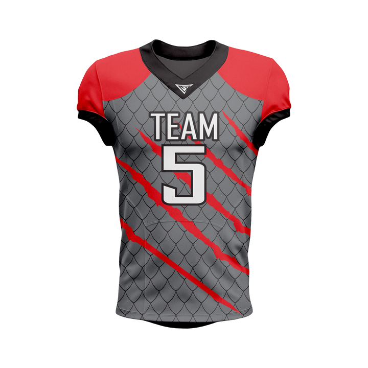 Custom Red, Black & Green American Football Jersey