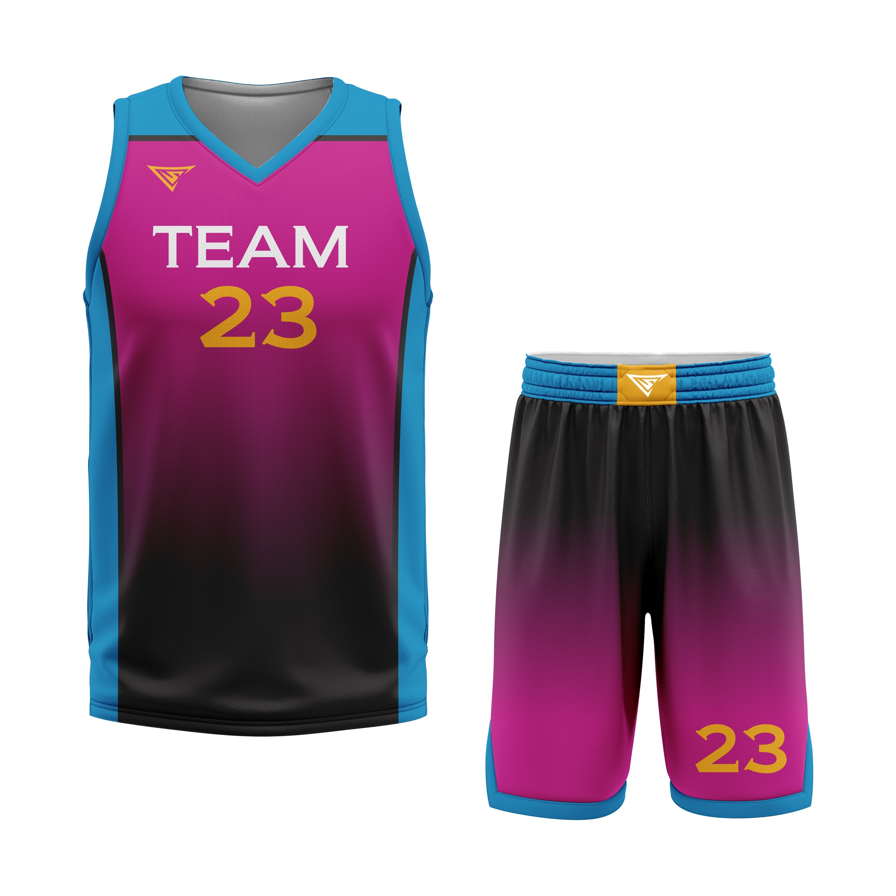 CUSTOM BLUE PURPLE BLACK BASKETBALL UNIFORM