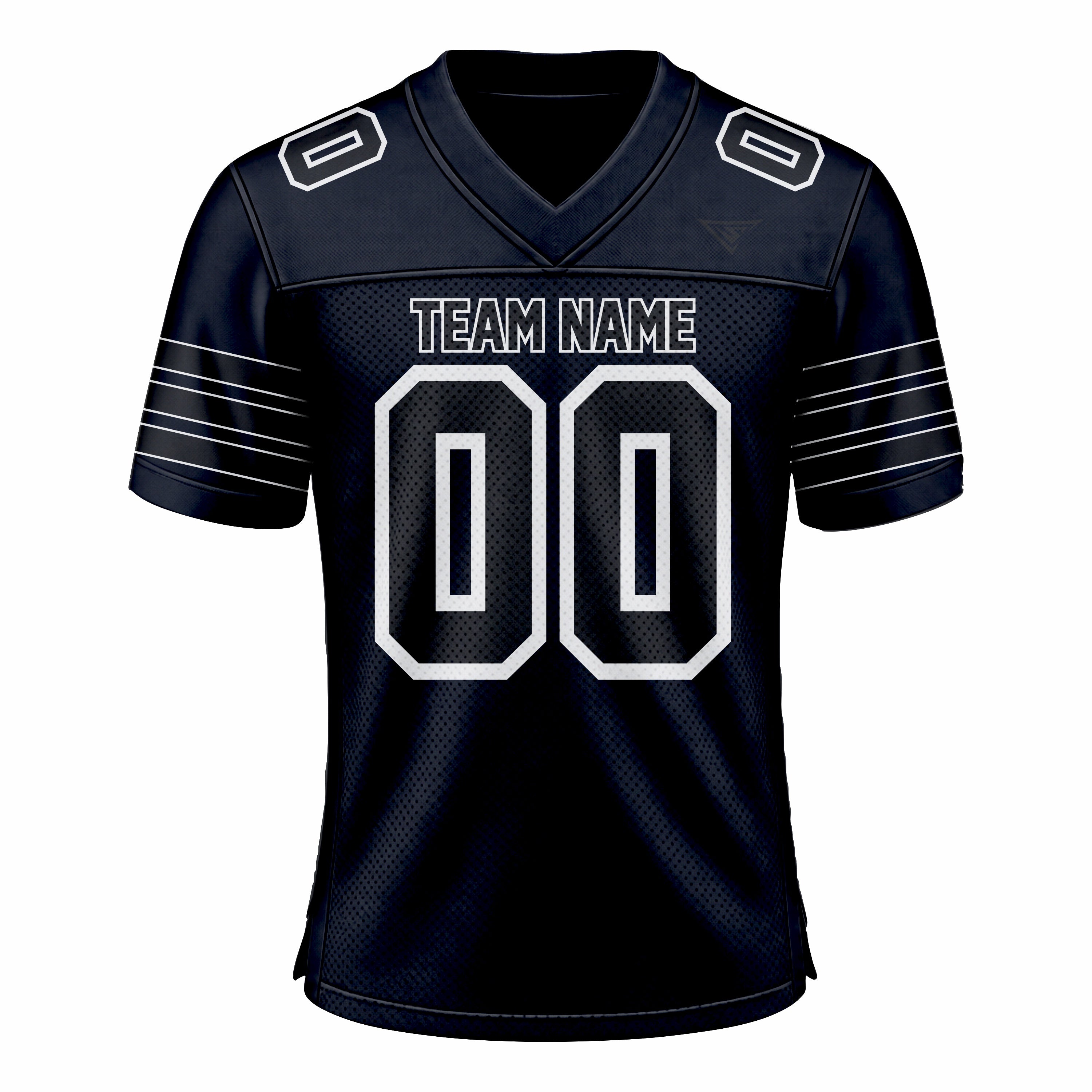Custom Dark Blue & Black American Football Fan Jersey