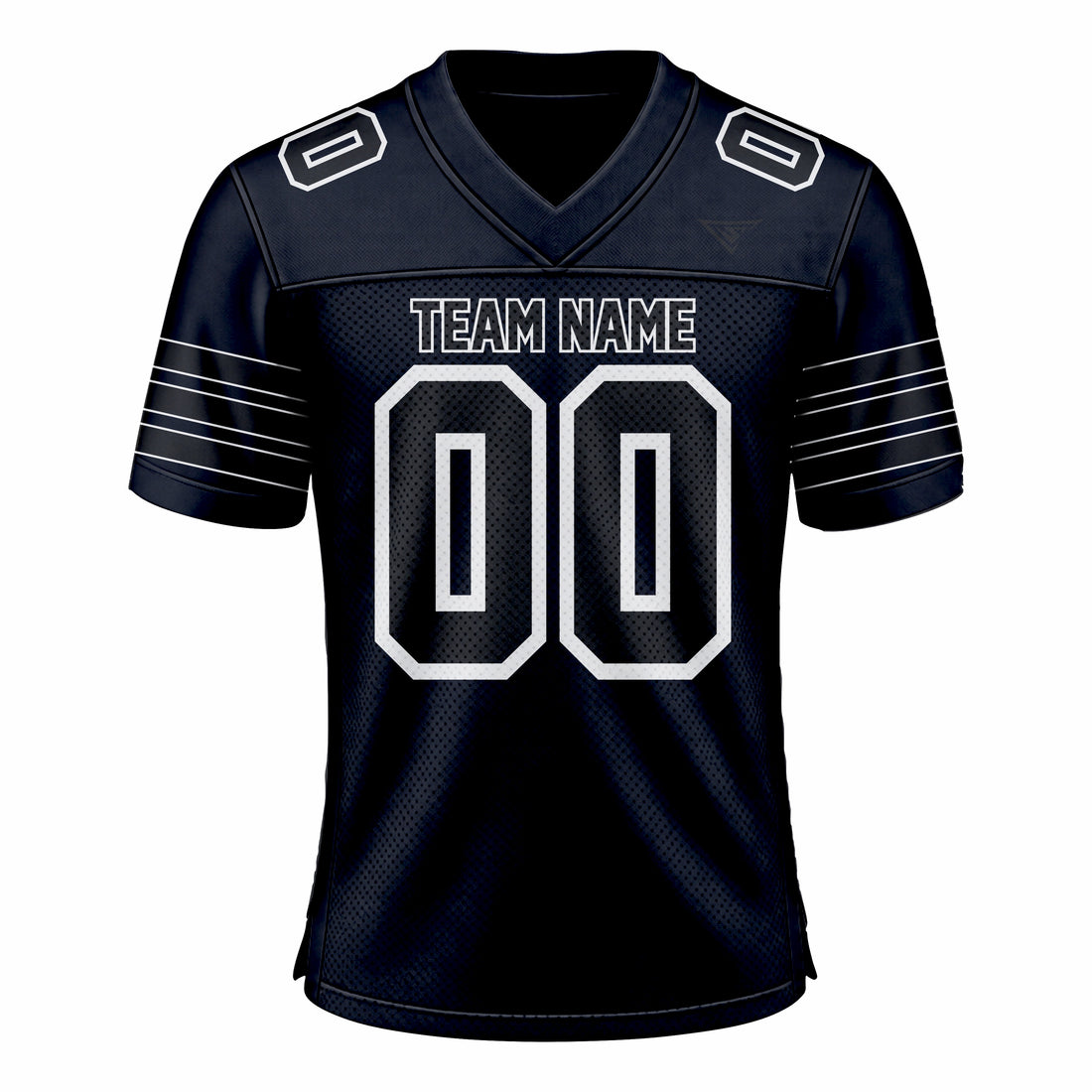 Custom Dark Blue & Black American Football Fan Jersey