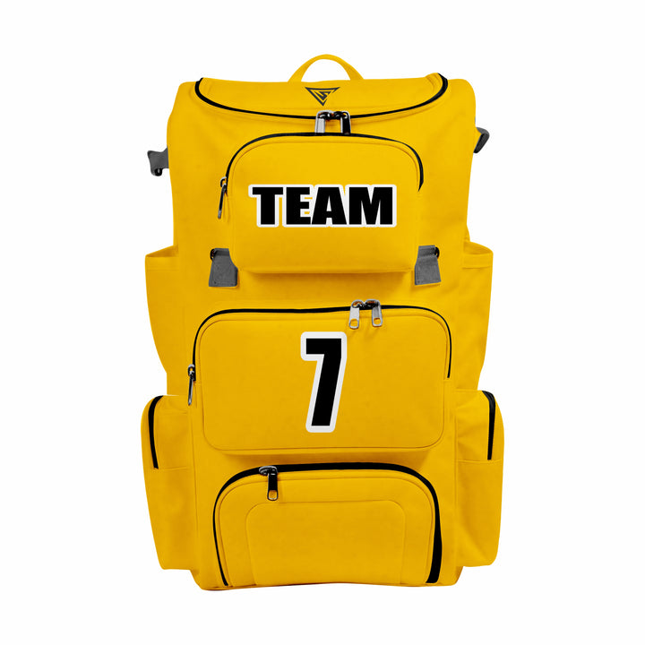 CUSTOM YELLOW & BLACK ELITE BASEBALL/SOFTBALL BACKPACKS