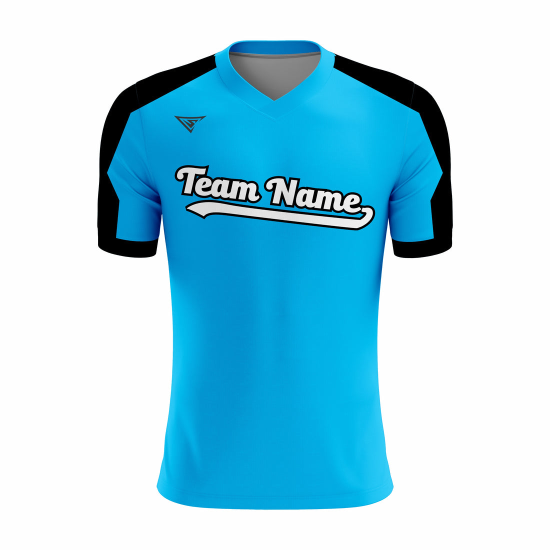 Custom Blue, Black & White V-Neck Softball Jerseys