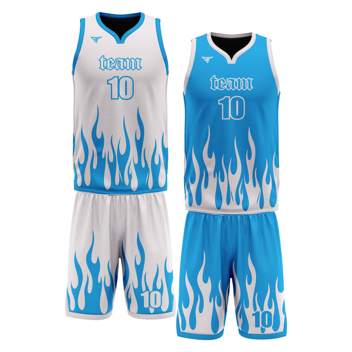 Custom Blue white Double Side Basketball Uniform Set | Sports Custom Uniform