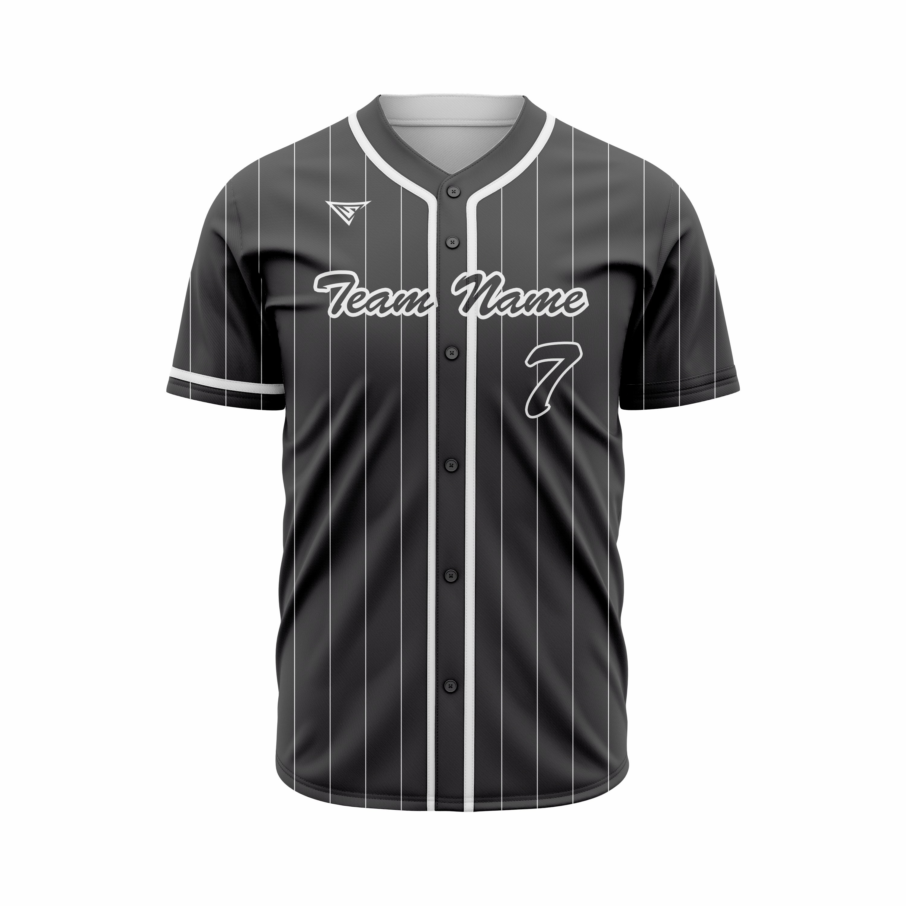 Custom Black & White Authentic Baseball full Buttons Jersey