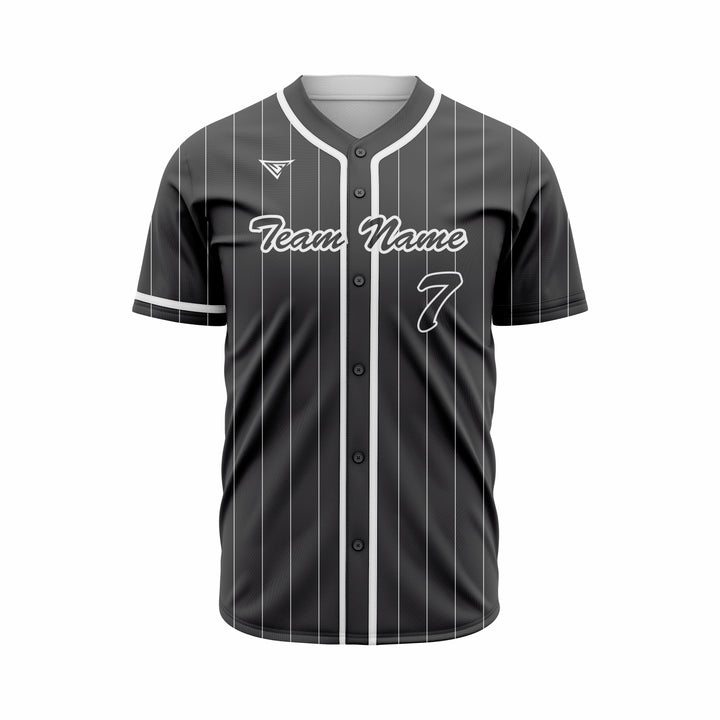 Custom Black & White Authentic Baseball full Buttons Jersey