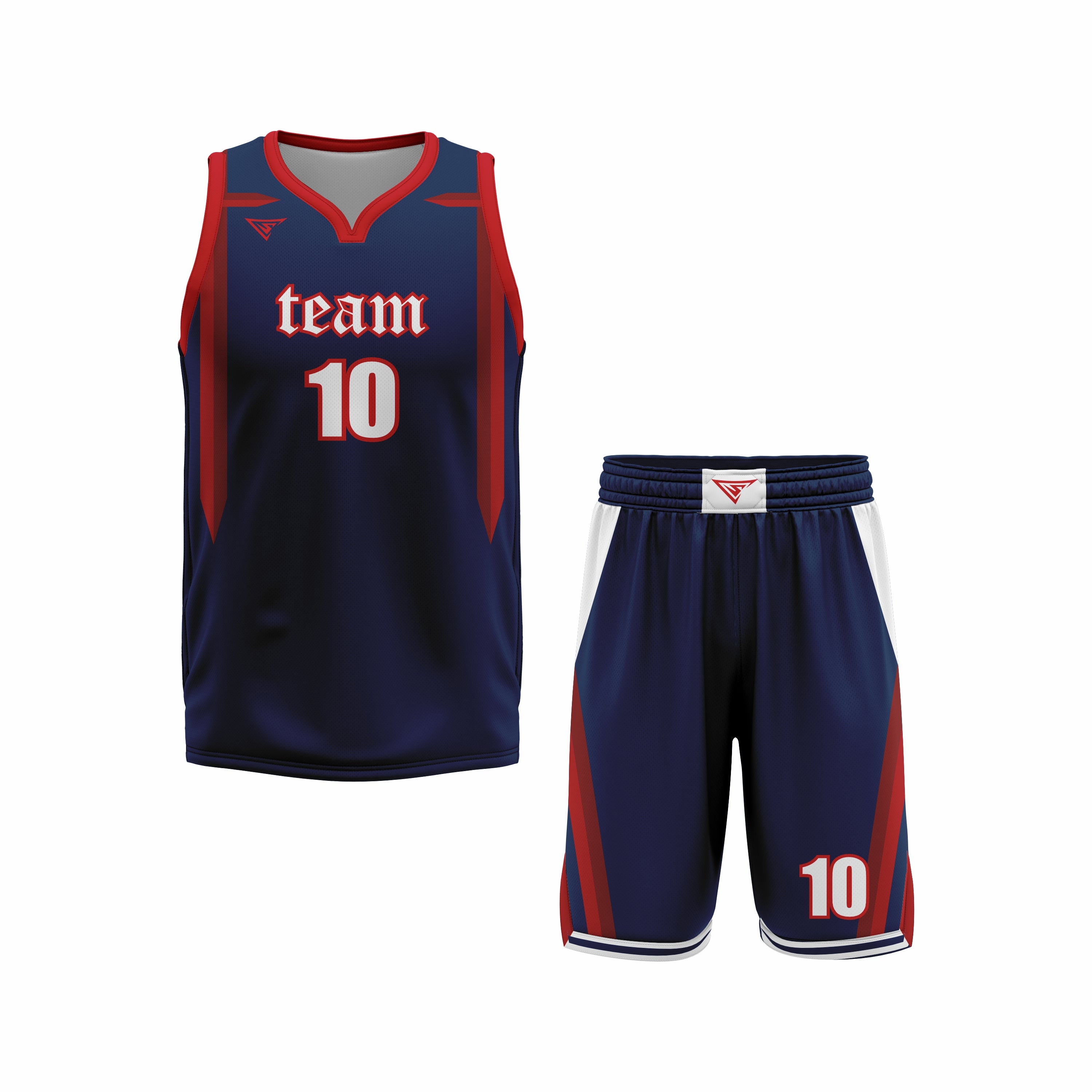 CUSTOM BLUE RED BASKETBALL UNIFORM