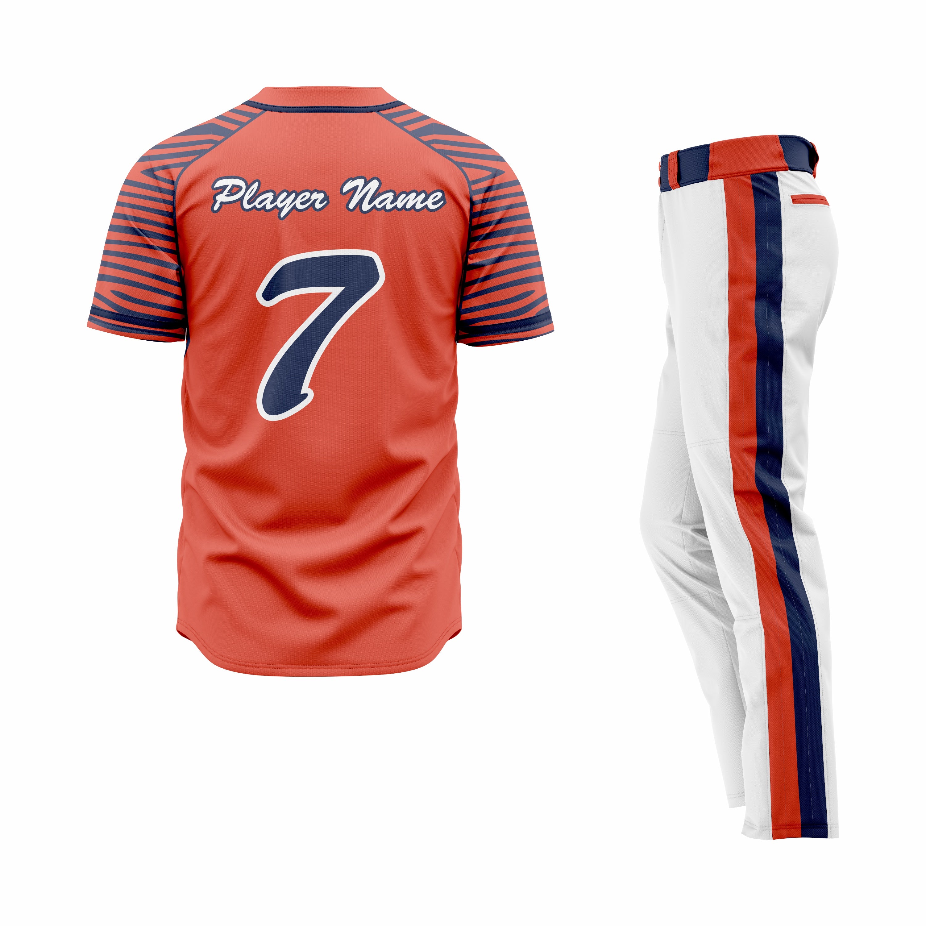 Custom Red Navy Blue Pinstripe Authentic Baseball Uniform – Sports