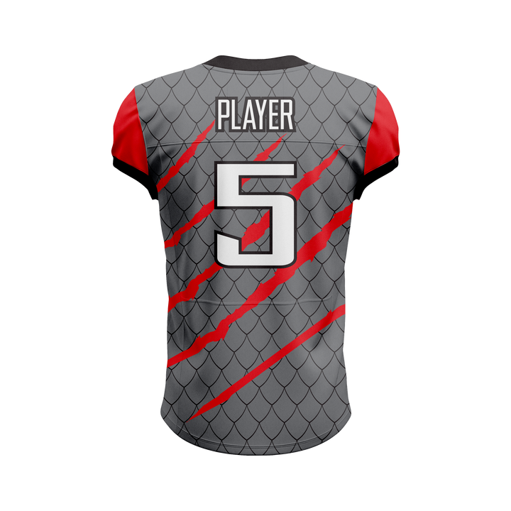 Custom Red, Black & Green American Football Jersey