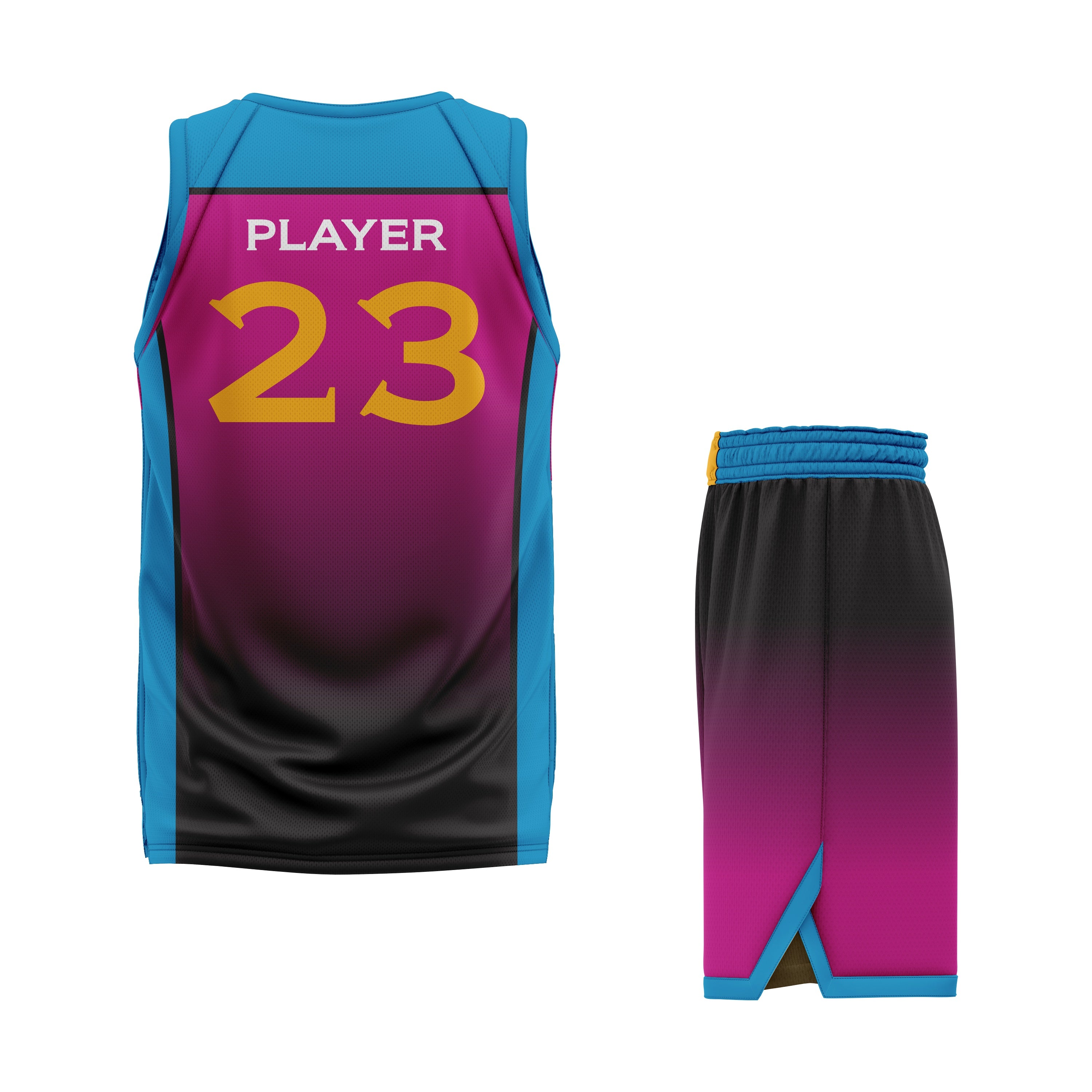 CUSTOM BLUE PURPLE BLACK BASKETBALL UNIFORM