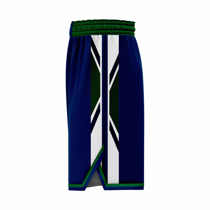 Custom Blue, Green & White Authentic Basketball Shorts