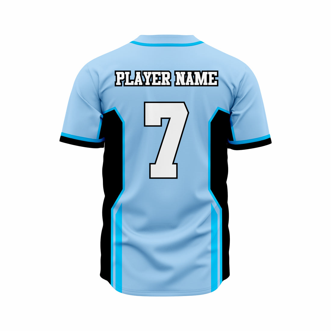Custom Cyan, Blue & Black Authentic Softball full Buttons Jersey