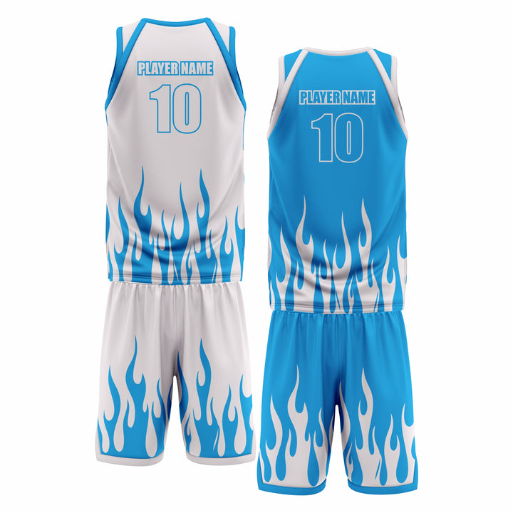 Custom Blue white Double Side Basketball Uniform Set | Sports Custom Uniform