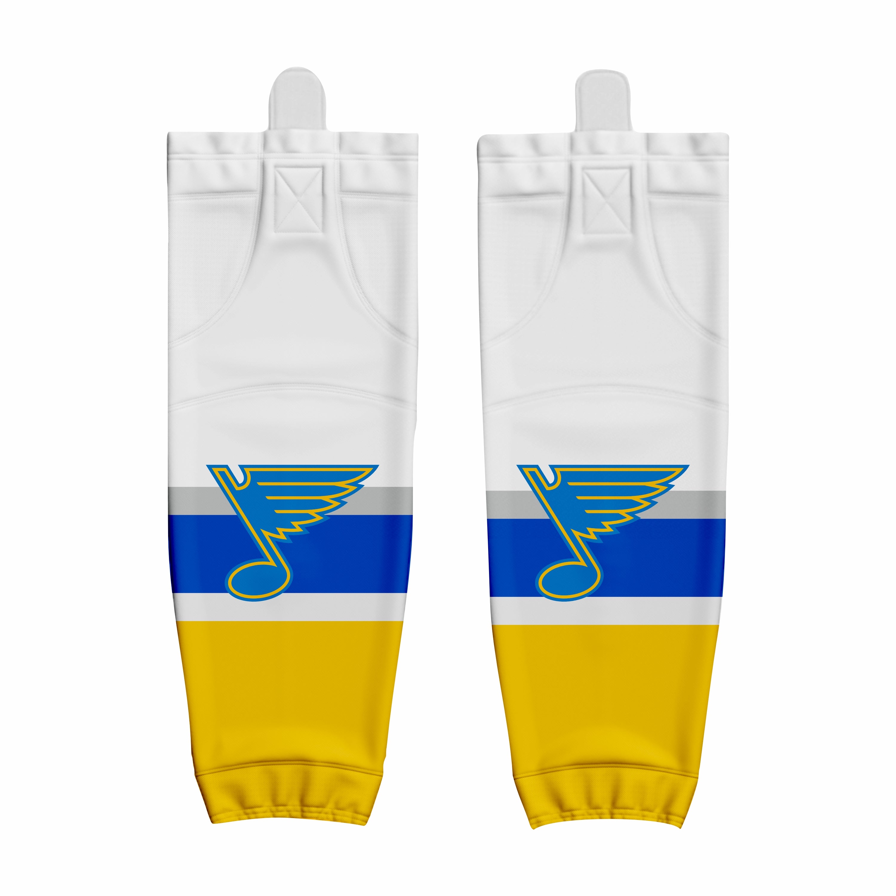 Custom Blue Yelow white Hockey Socks