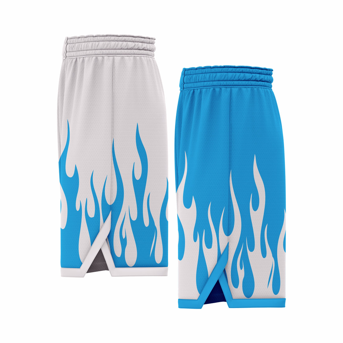 Custom Blue & White Reversible Double Side Sublimation Basketball Short