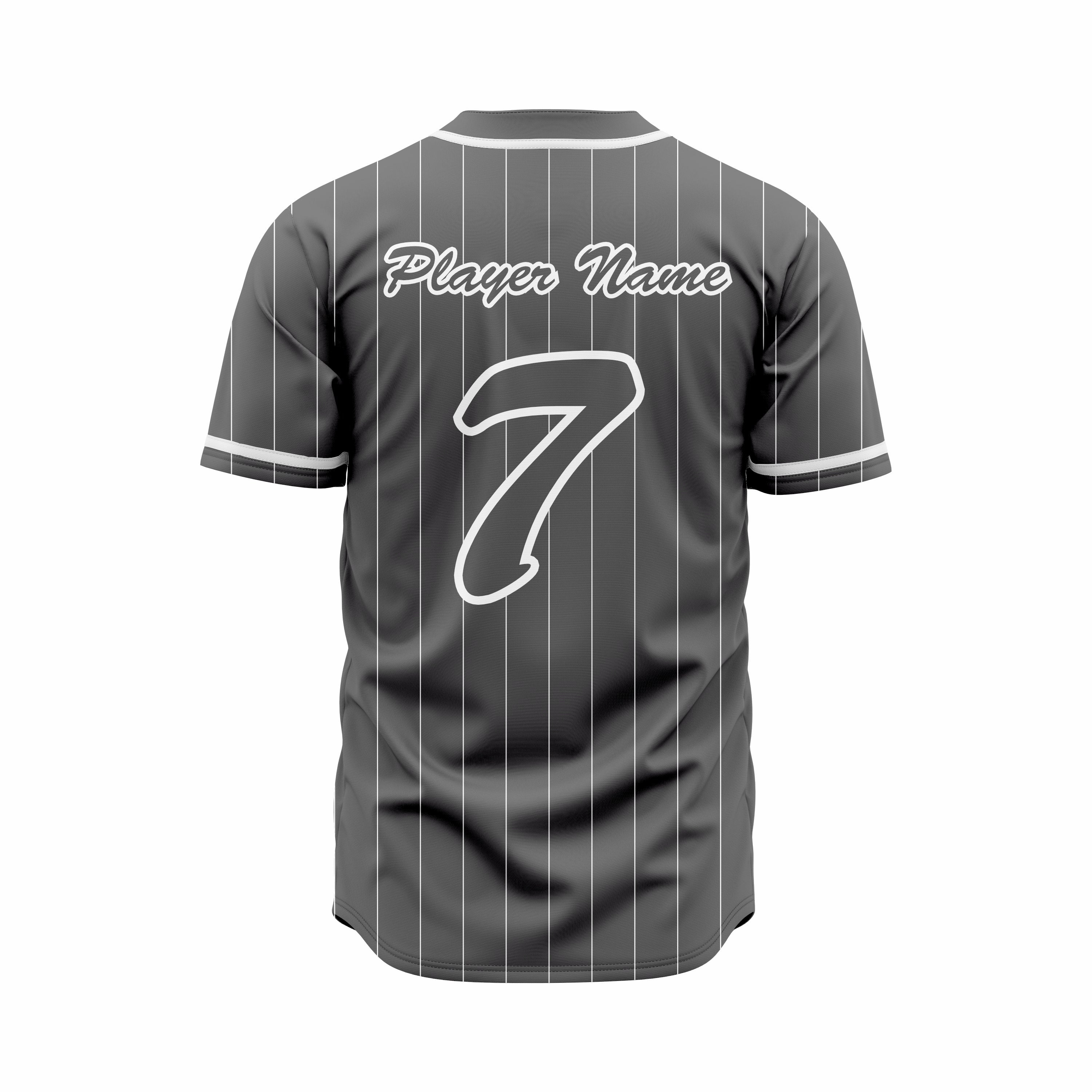 Custom Black & White Authentic Baseball full Buttons Jersey