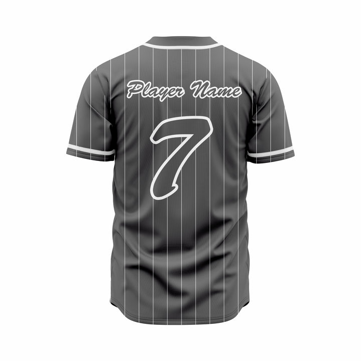 Custom Black & White Authentic Baseball full Buttons Jersey