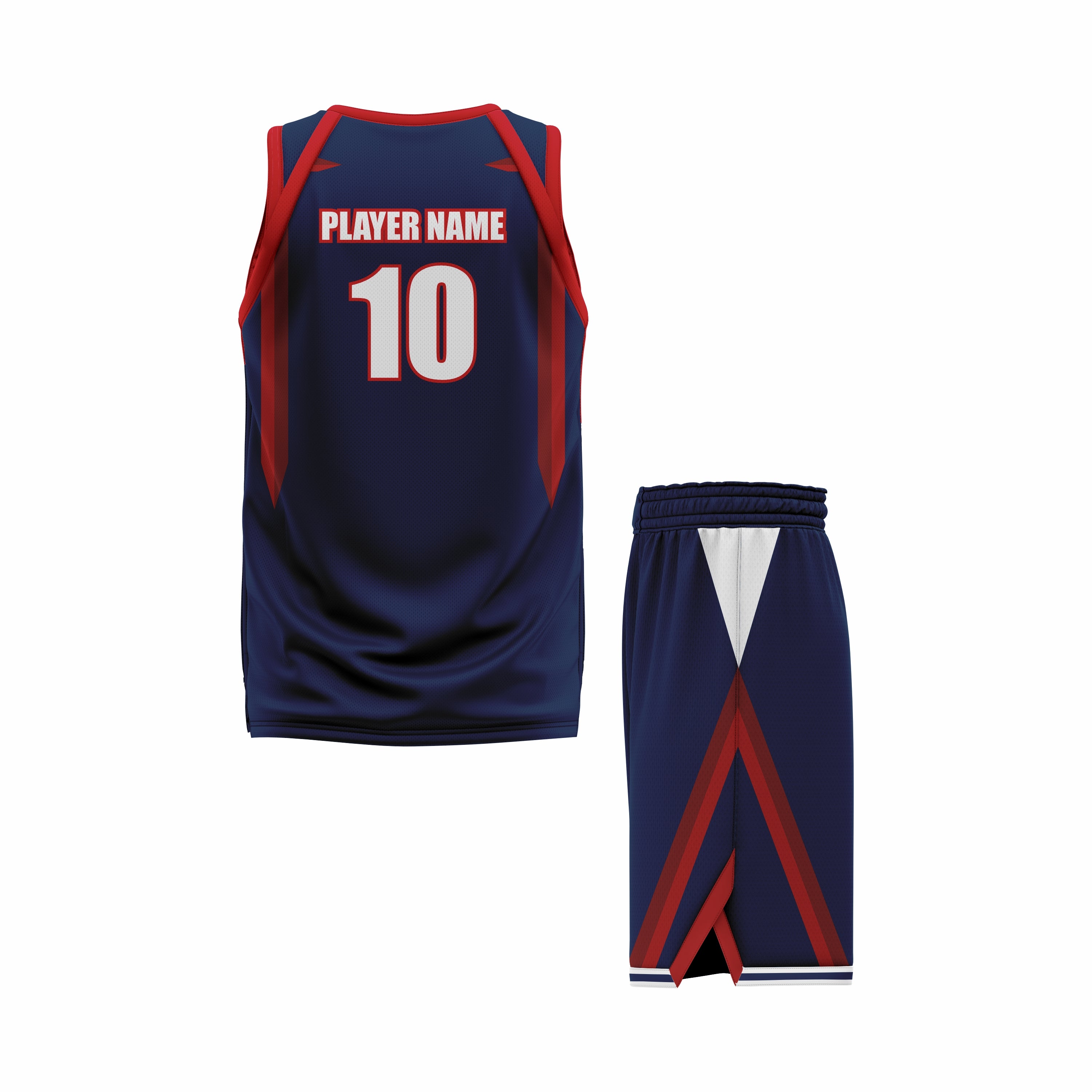 CUSTOM BLUE RED BASKETBALL UNIFORM