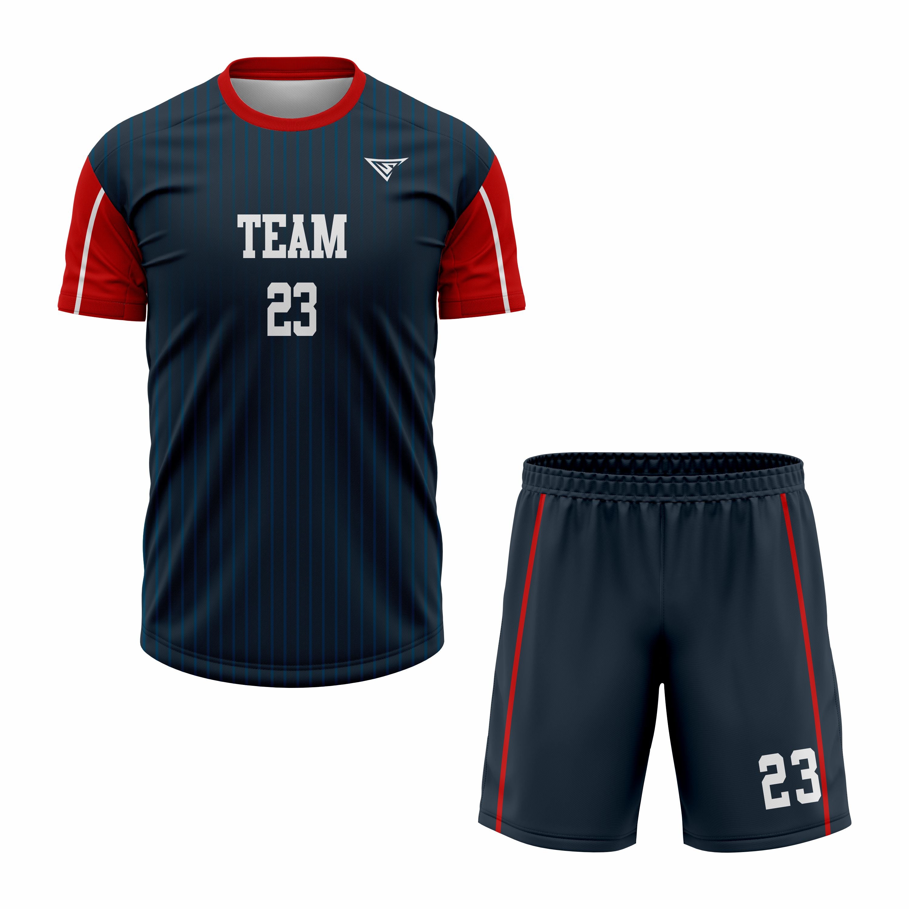 CUSTOM GREY RED SOCCER UNIFORM