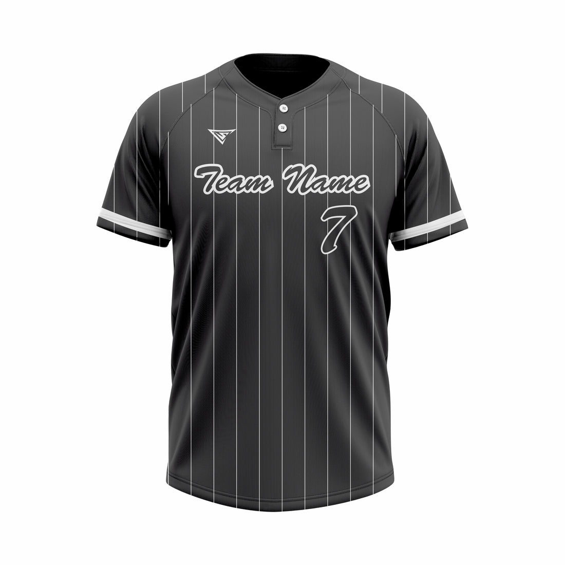 Custom Black & White Authentic Baseball two Buttons Jersey
