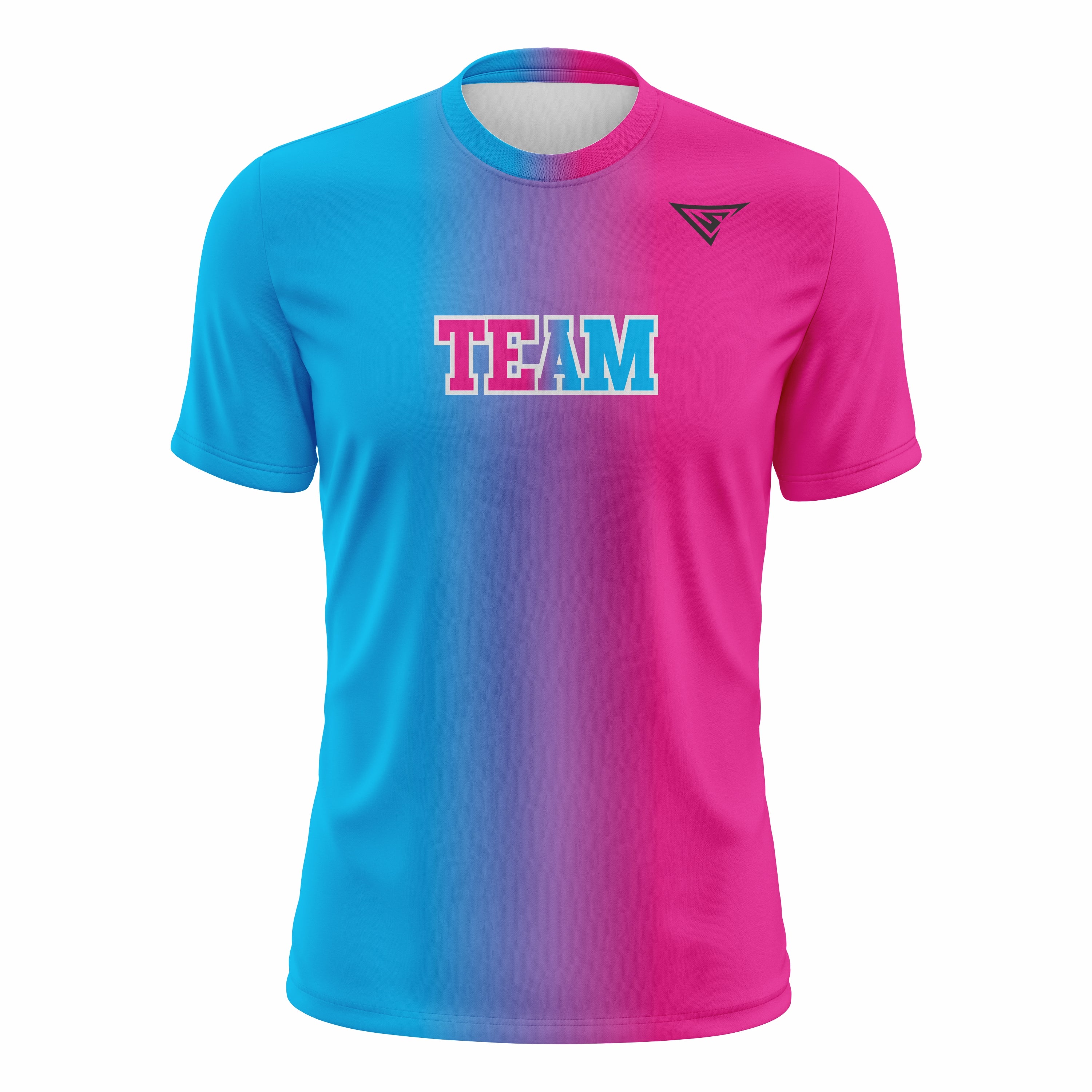 Custom Blue & Pink Crew Neck Softball Jerseys