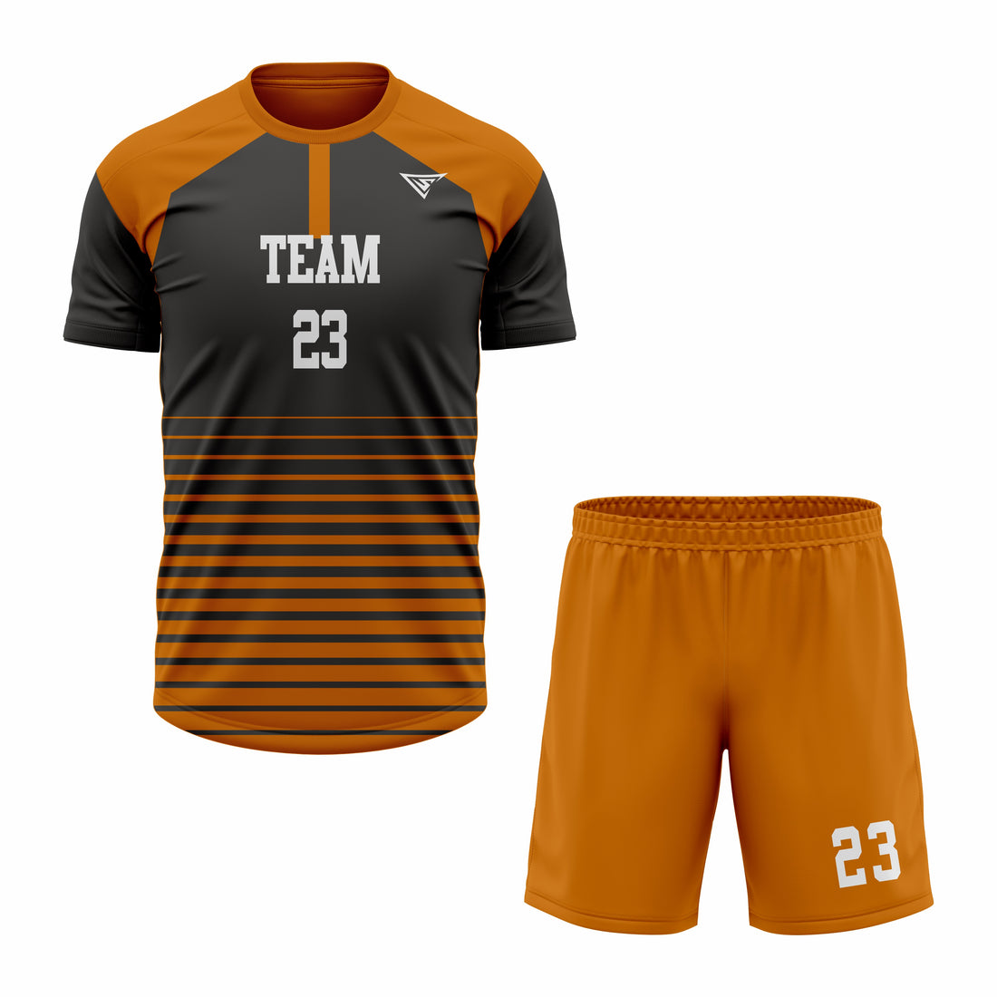 Custom Orange & Black Sublimation Soccer Uniform