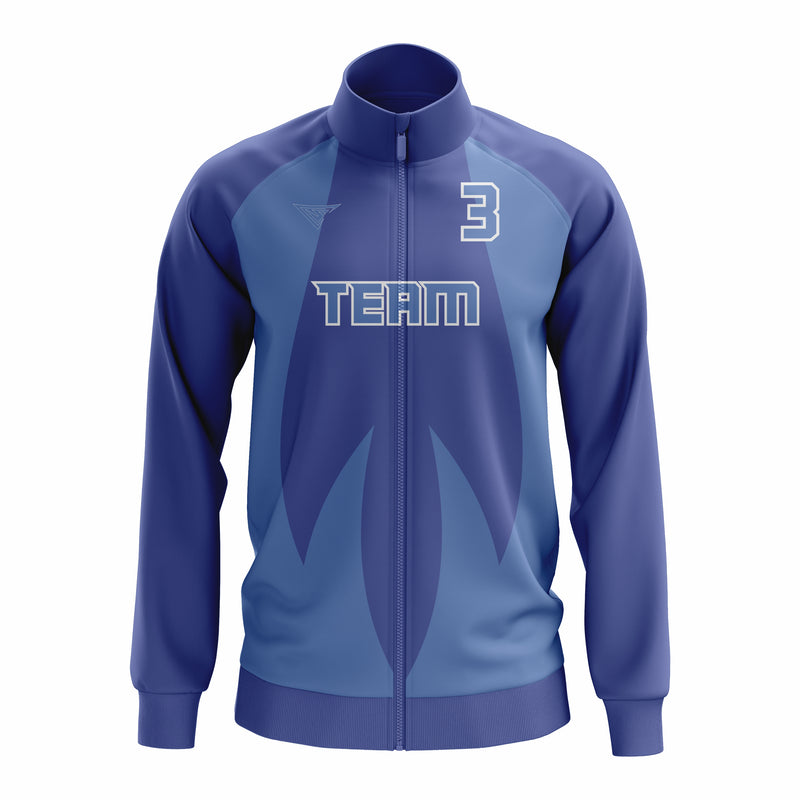 Custom Azure Blue Personalized full Zip Warm-up Jacket