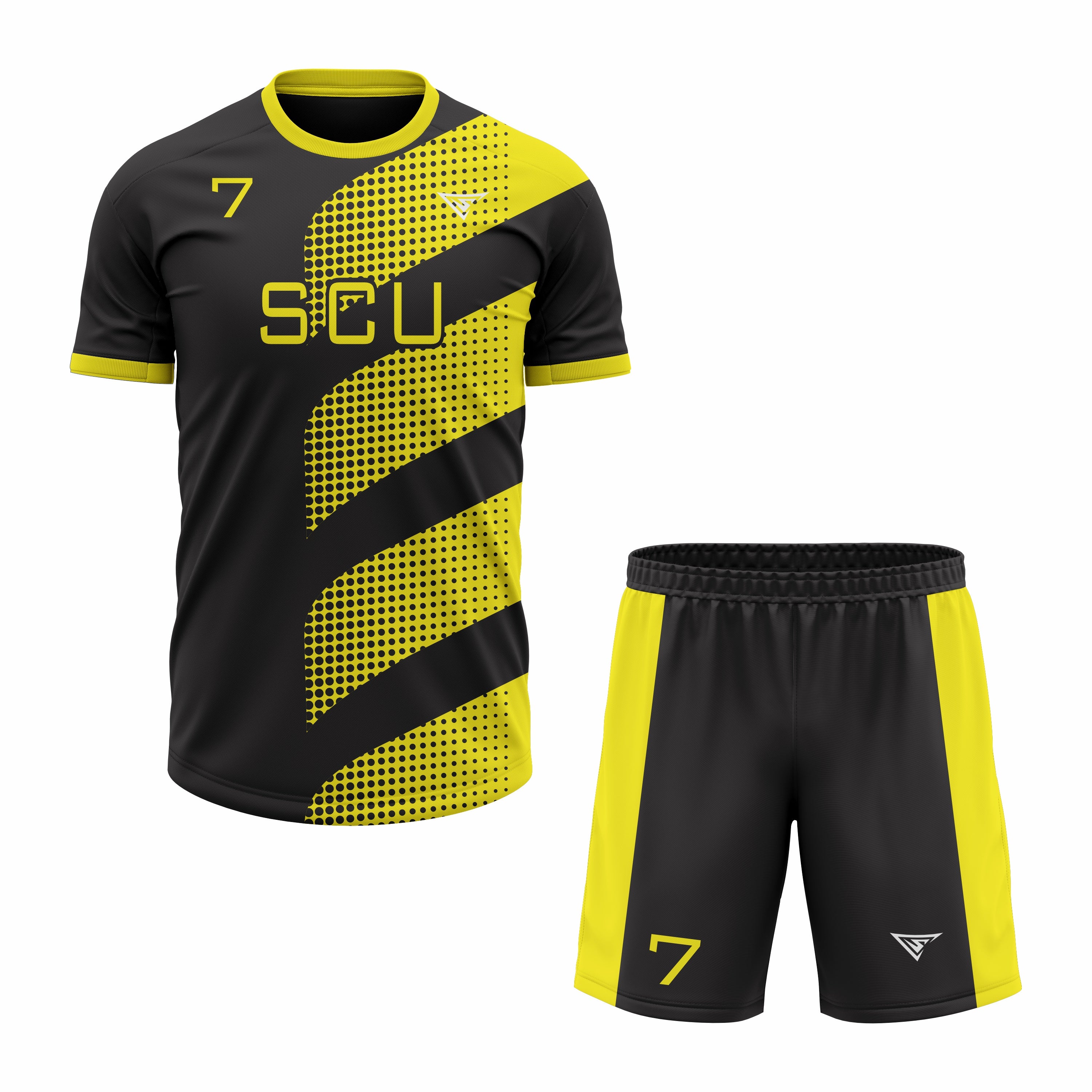 CUSTOM YELLOW BLACK SOCCER UNIFORM