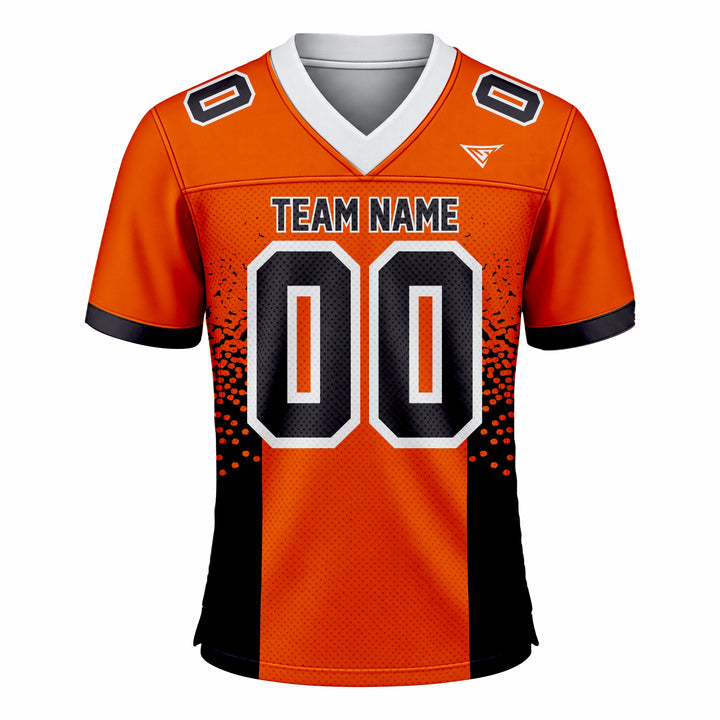 Custom Orange & Black American Football Fan Jersey
