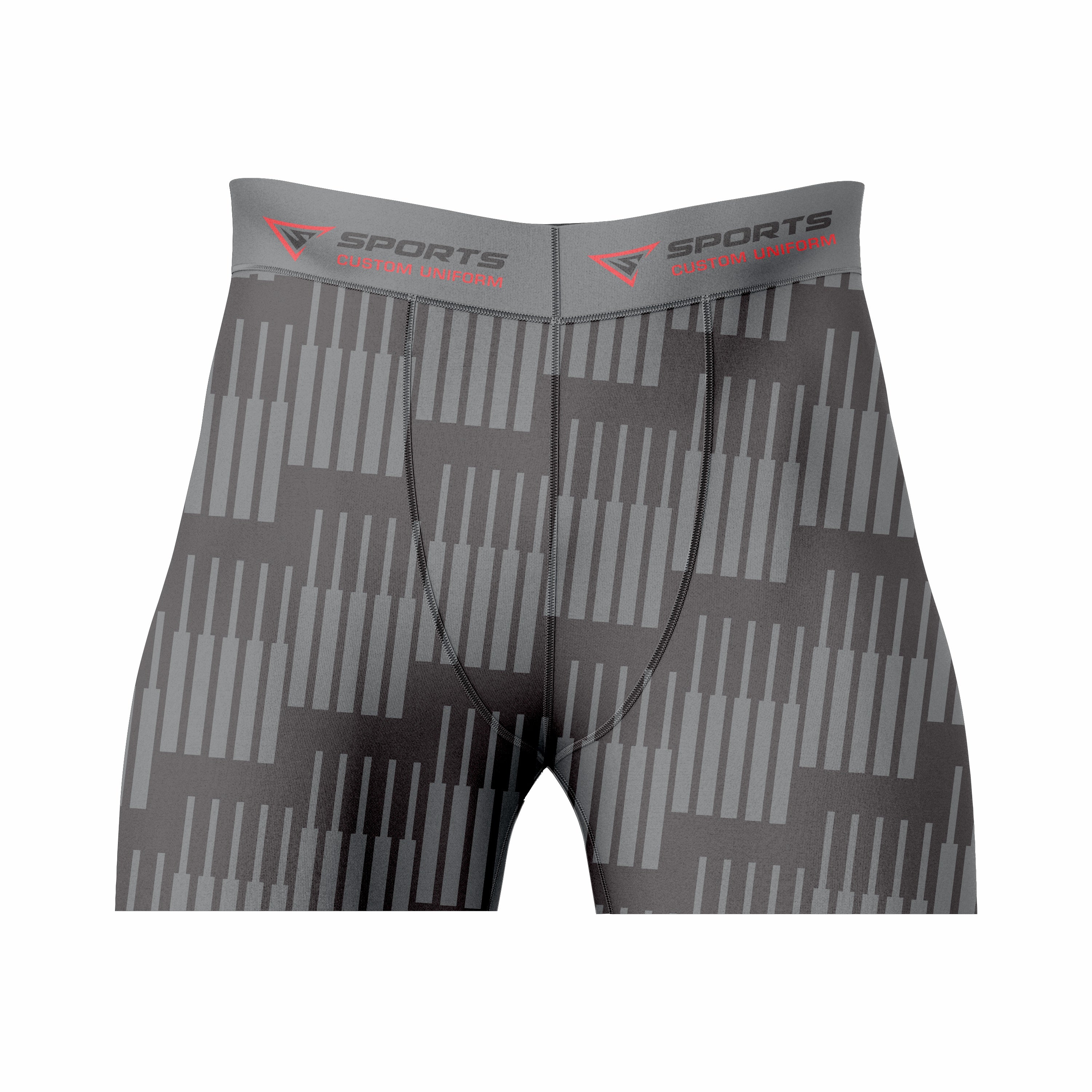 Custom Gray Black Authentic Compression Short