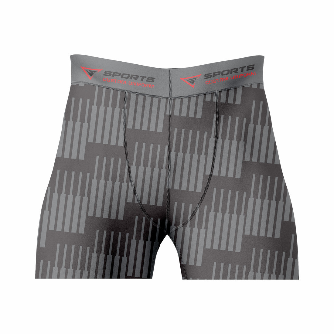 Custom Gray Black Authentic Compression Short