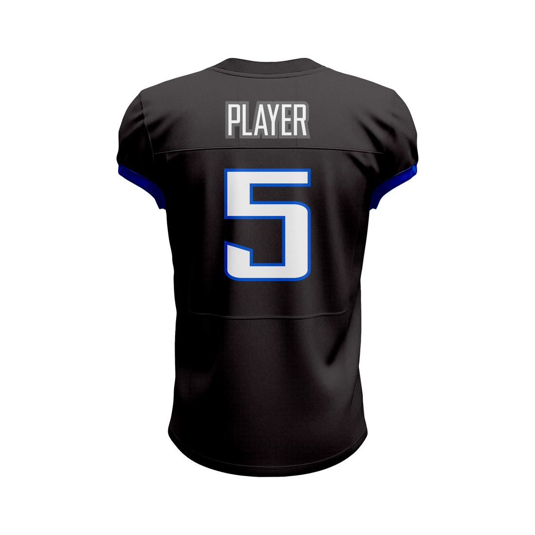 Custom Black, Blue & White American Football Jersey