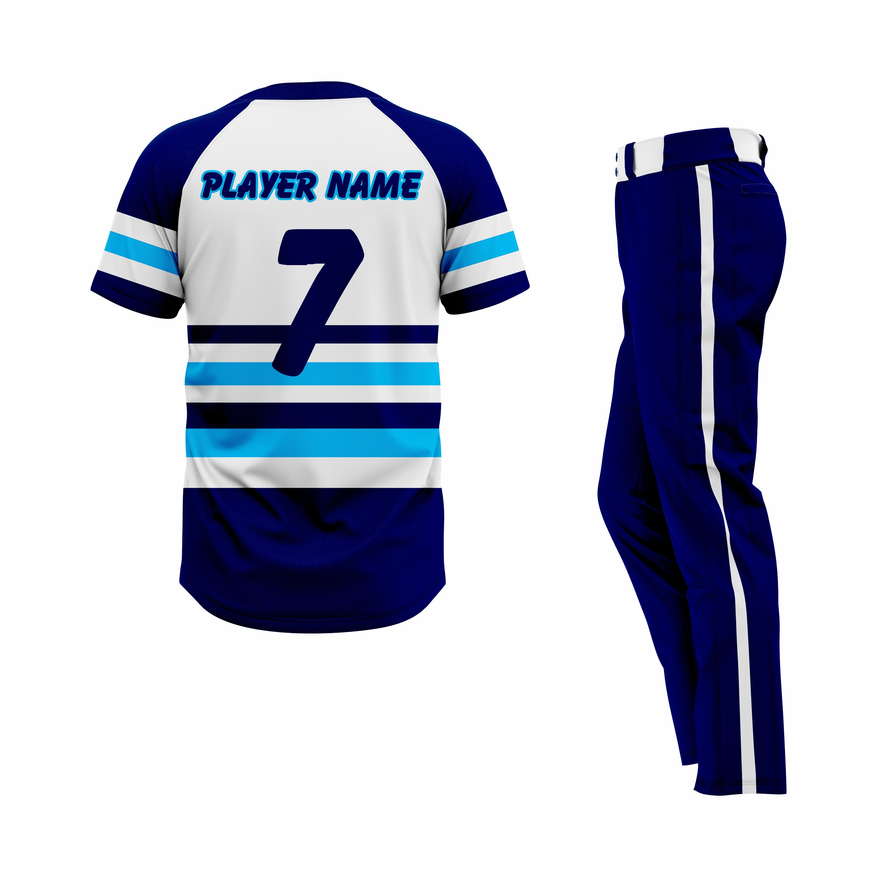 Custom Dark Blue, Blue & White Authentic Softball Uniform