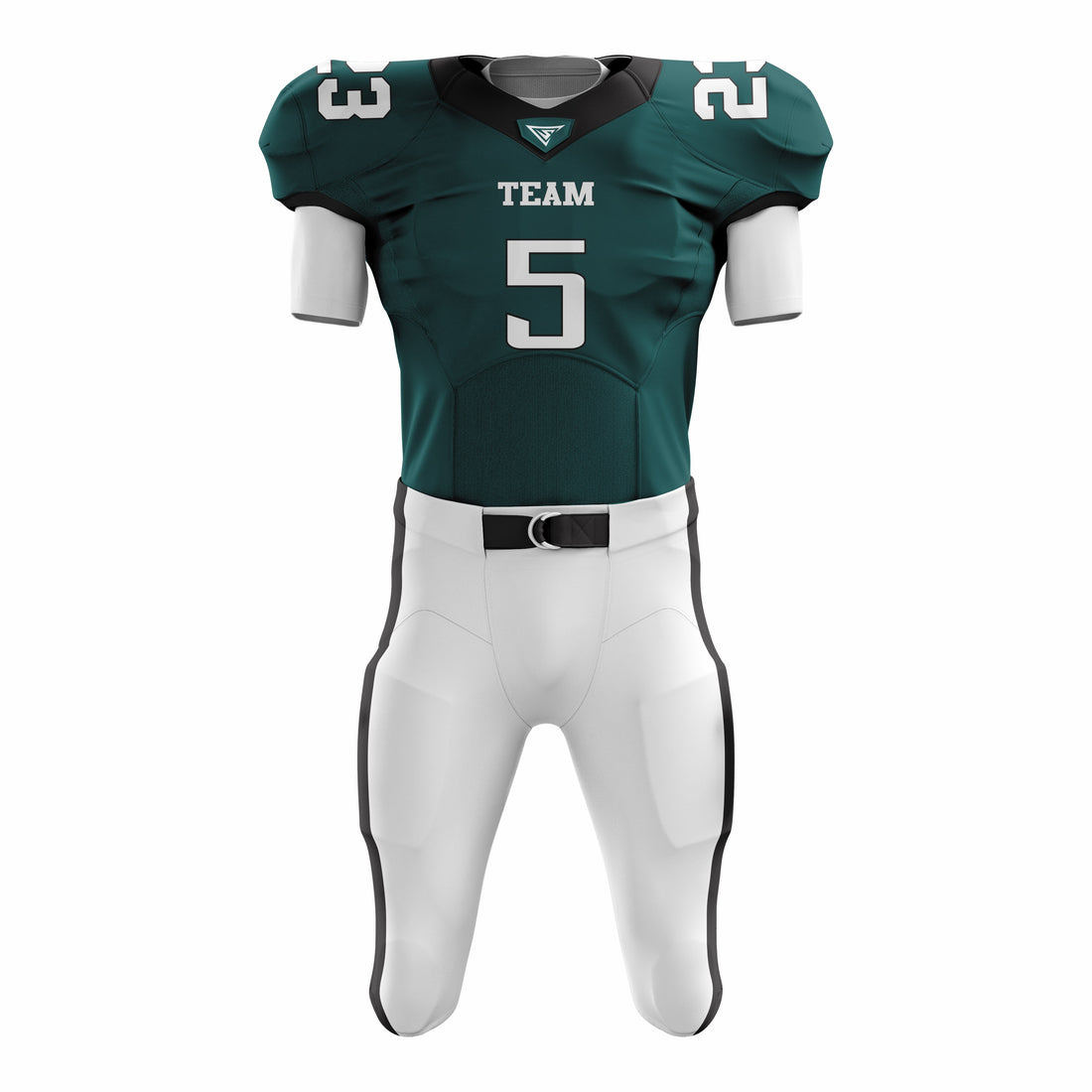 Custom Green White American Football Uniforms with Integrated Pads