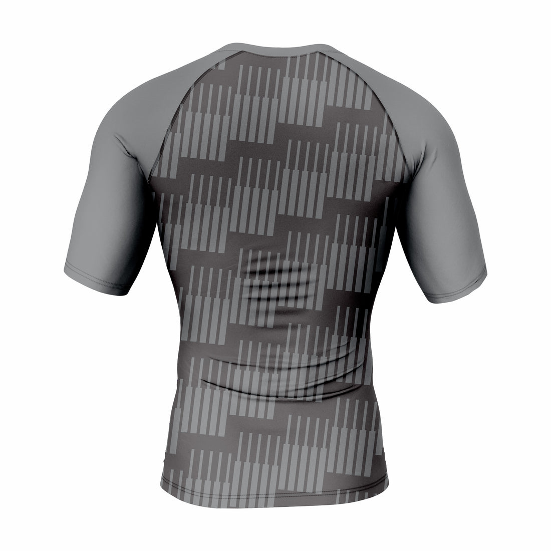 Custom Gray Black white Authentic Short Sleeve Compression Shirt