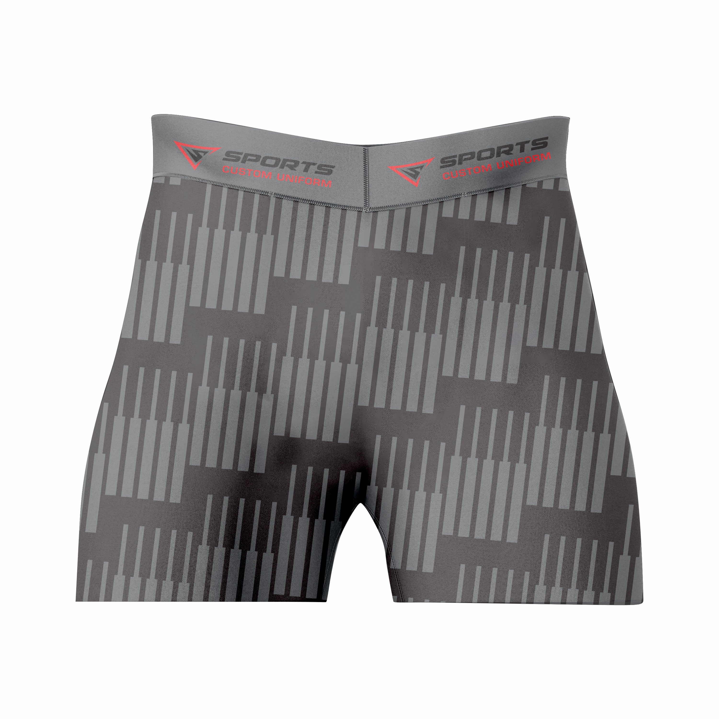 Custom Gray Black Authentic Compression Short