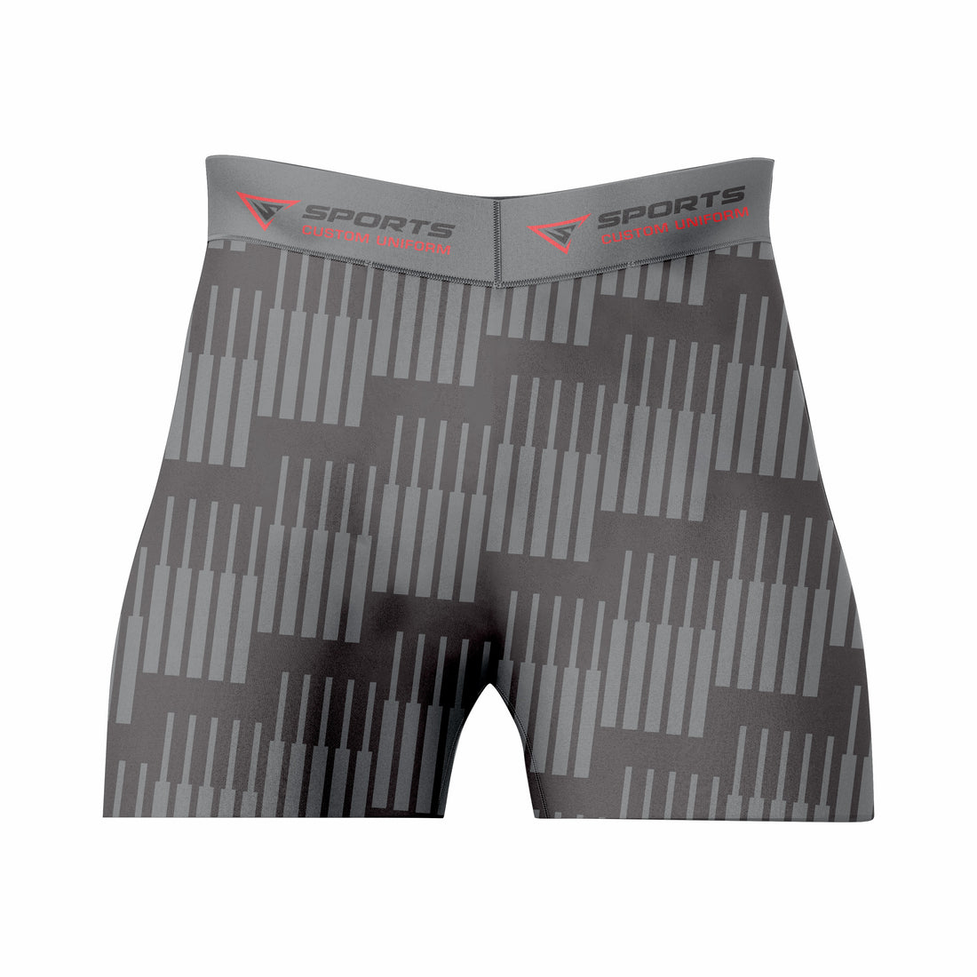 Custom Gray Black Authentic Compression Short