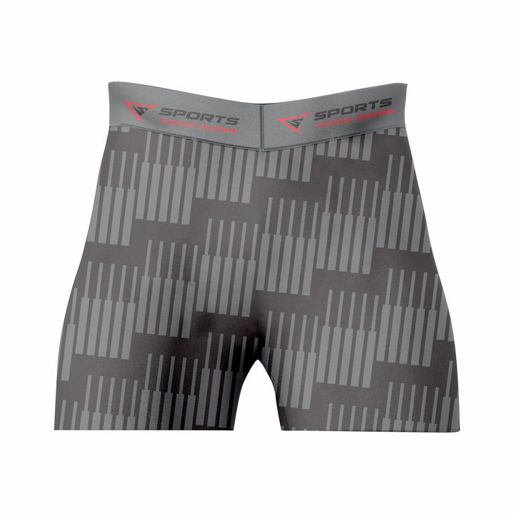 Custom Gray Black Authentic Compression Short