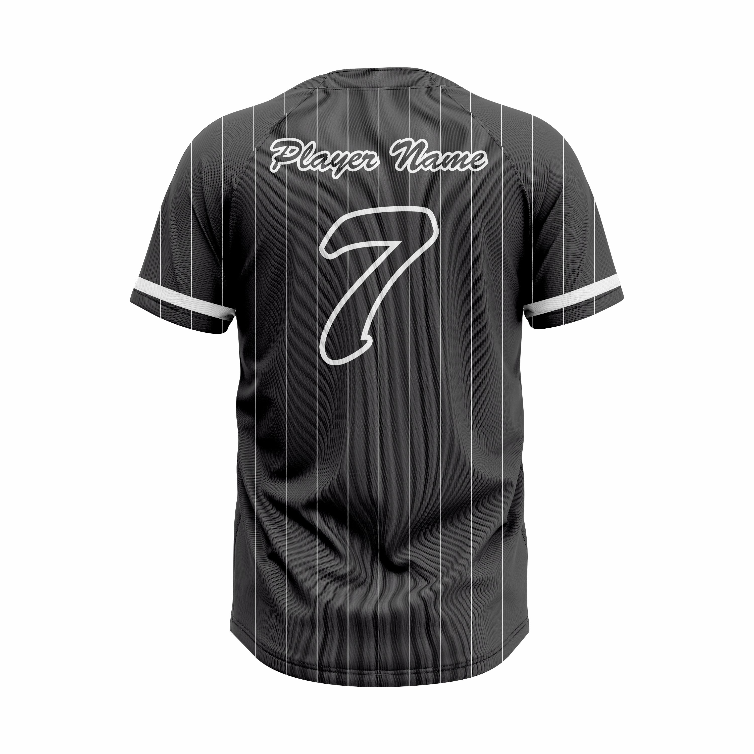 Custom Black & White Authentic Baseball two Buttons Jersey