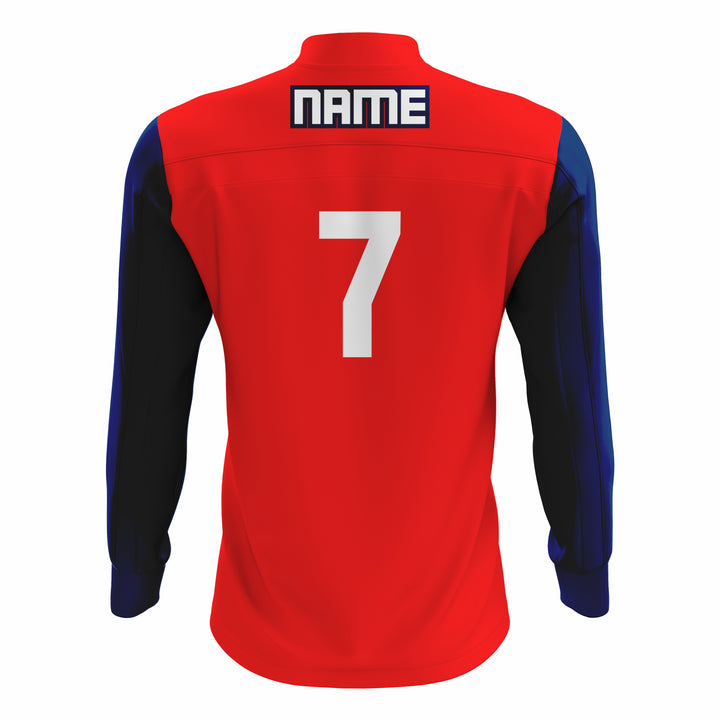 Custom Red & Dark Blue ¼ ZIP LONG SLEEVE CAGE JACKET