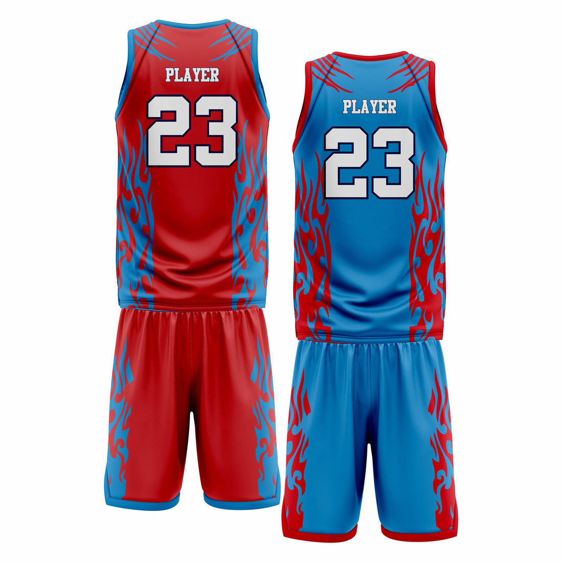Custom Blue Red white Double Side Basketball Uniform Set | Sports Custom Uniform