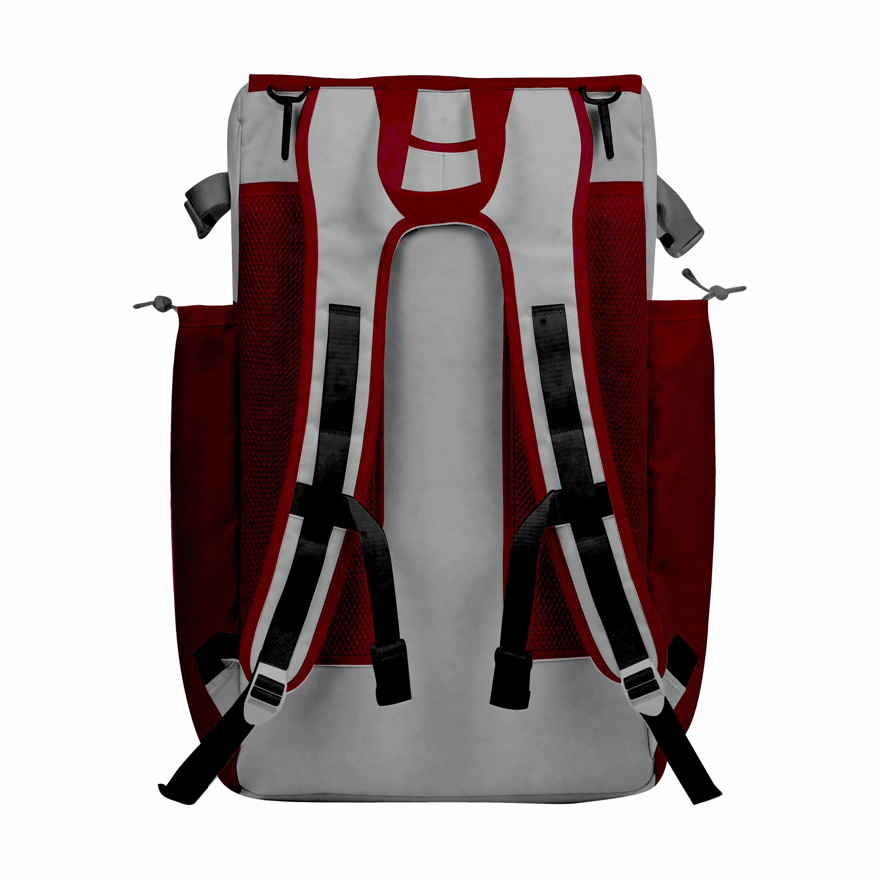 CUSTOM GREY & DARK RED ELITE BASEBALL/SOFTBALL BACKPACKS