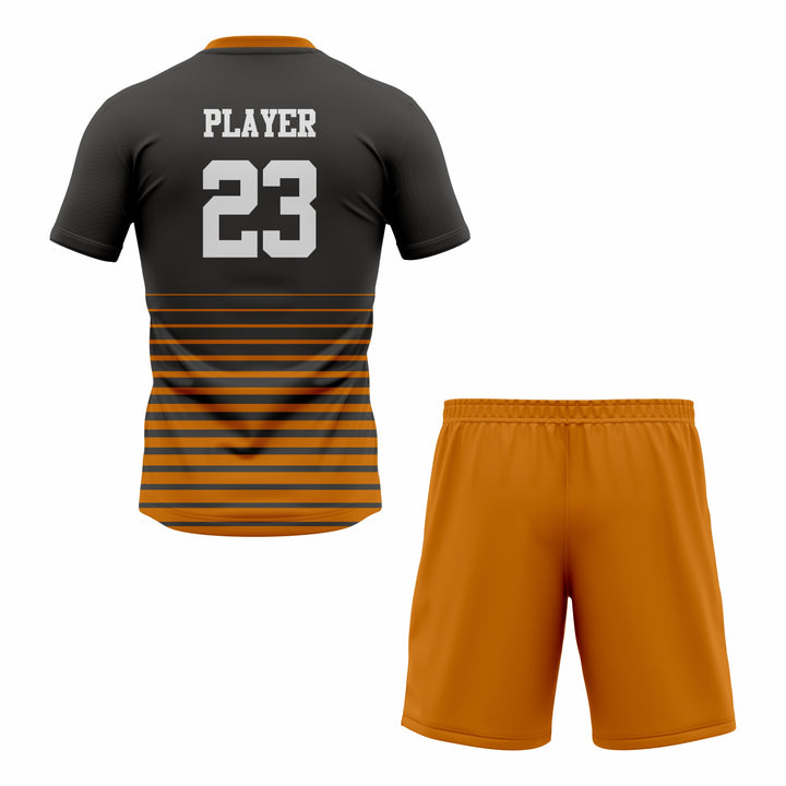 Custom Orange & Black Sublimation Soccer Uniform