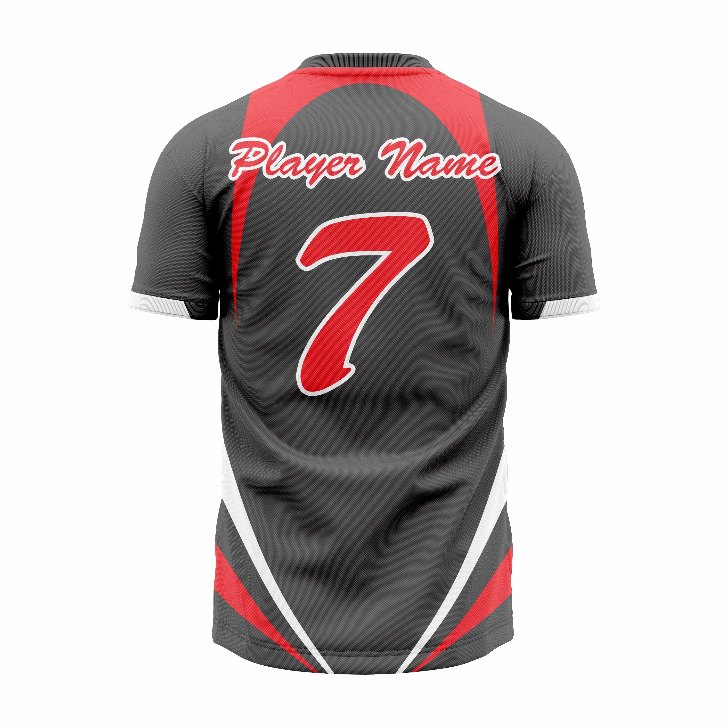 Custom Black, Red & White V-Neck Softball Jerseys