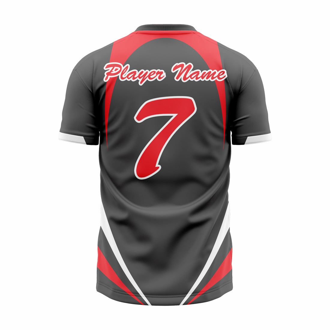 Custom Black, Red & White V-Neck Softball Jerseys