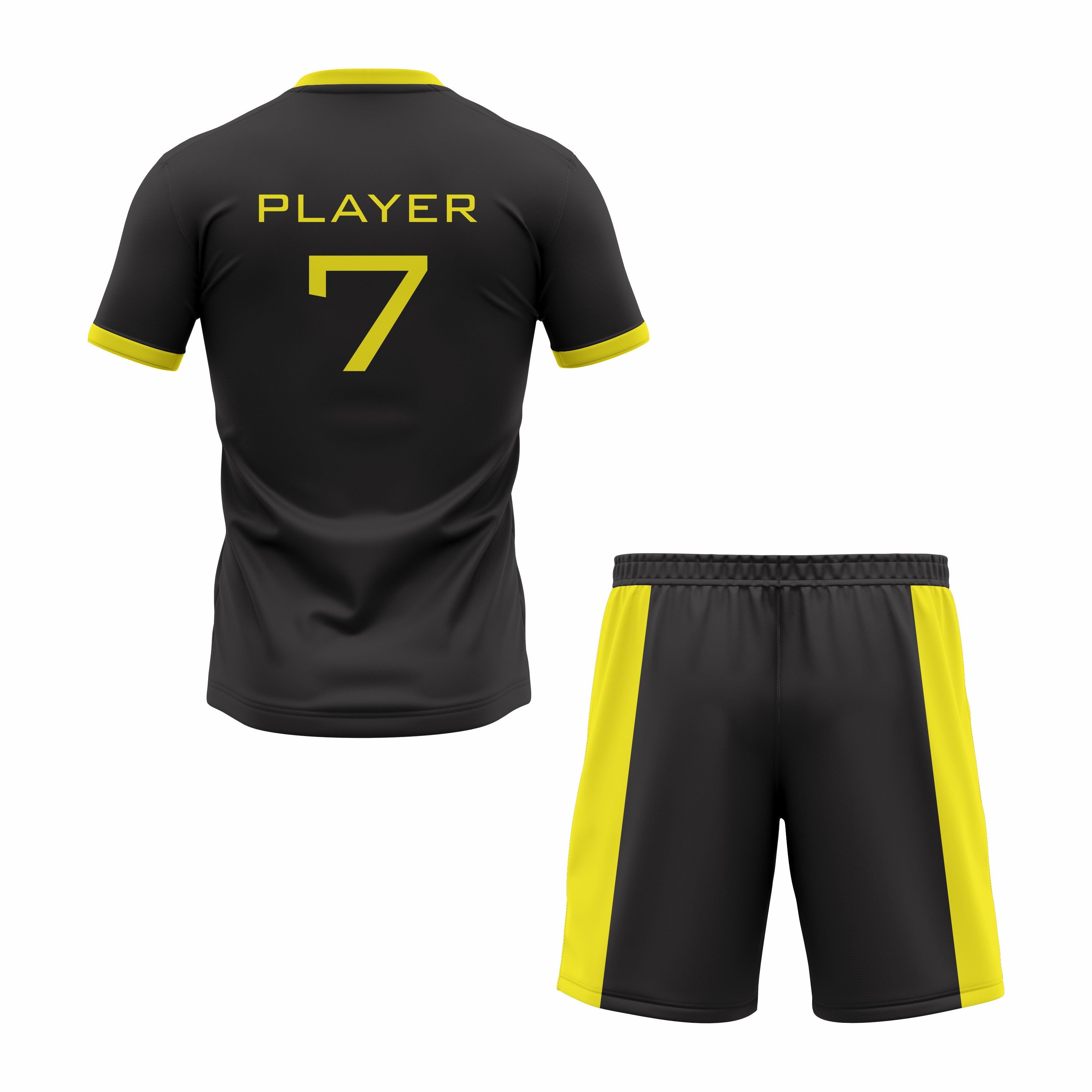 CUSTOM YELLOW BLACK SOCCER UNIFORM