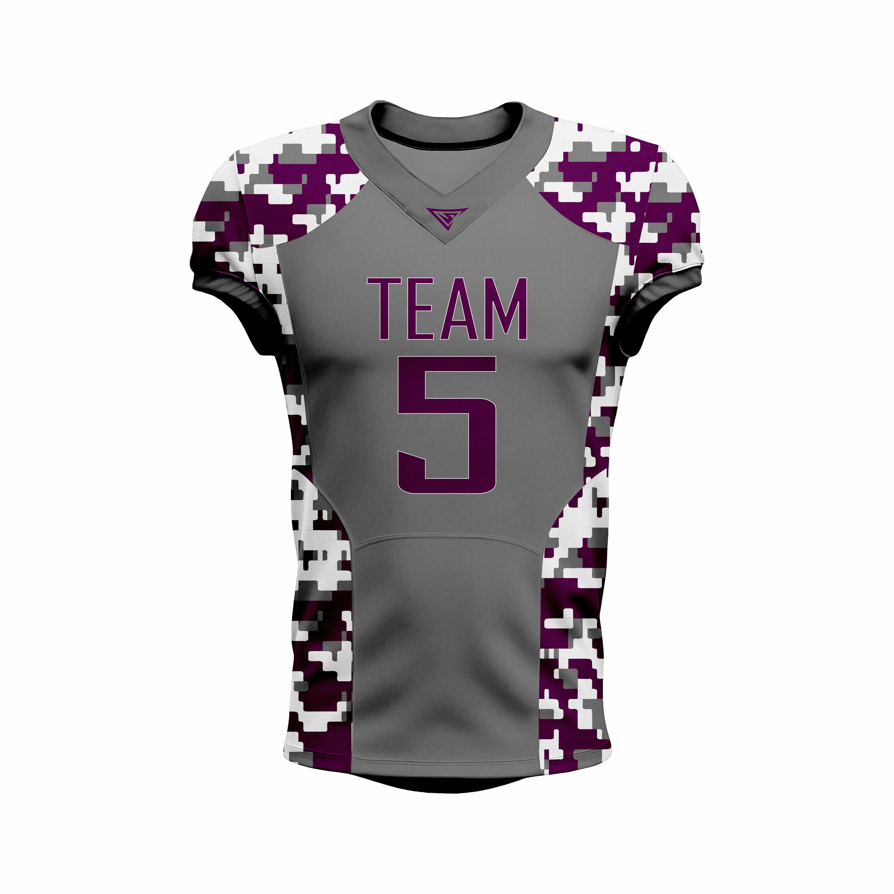 Custom Grey & Maroon American Football Jersey