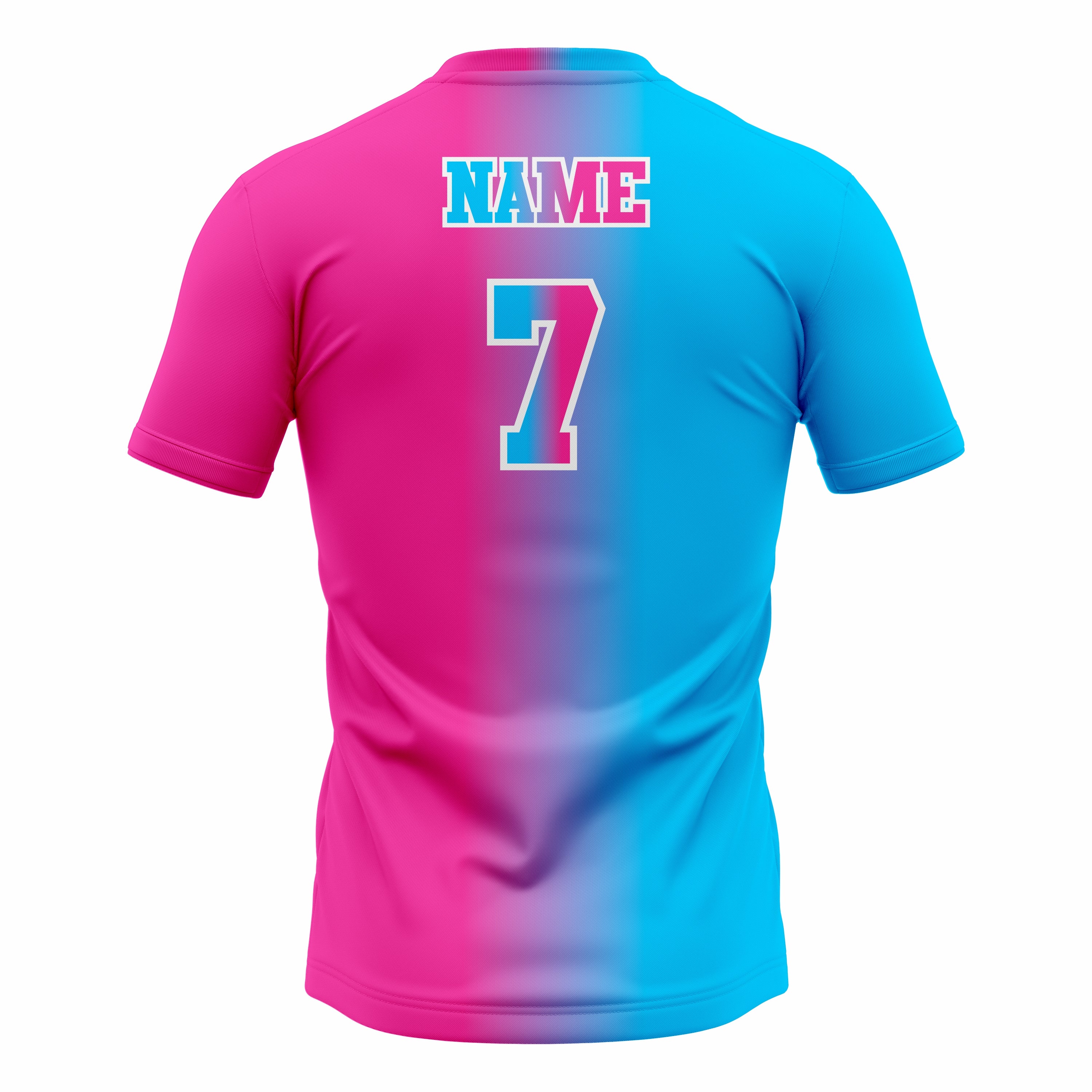 Custom Blue & Pink Crew Neck Softball Jerseys