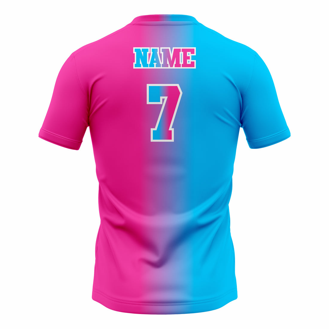 Custom Blue & Pink Crew Neck Softball Jerseys