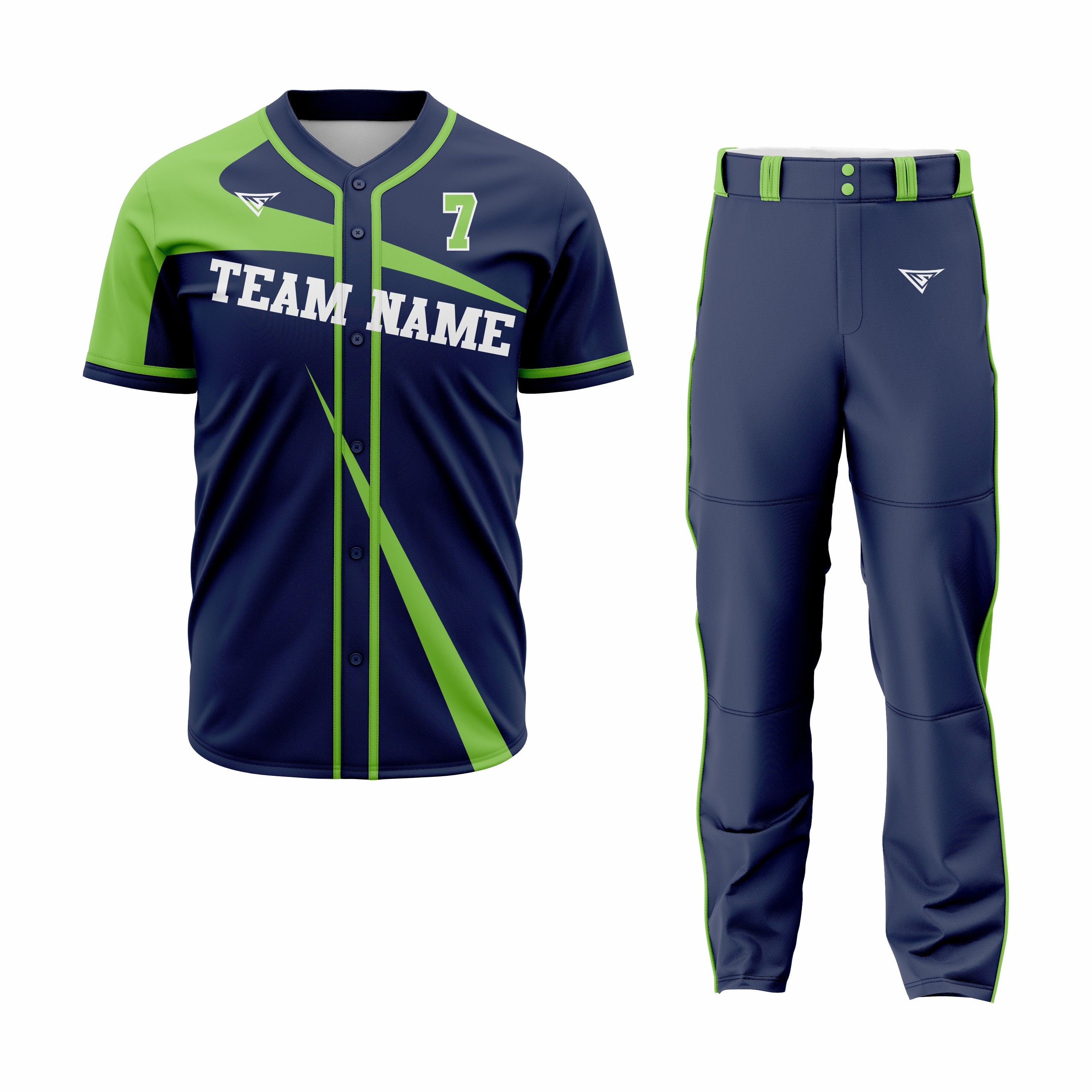 CUSTOM GREEN ROYAL BASEBALL UNIFORM
